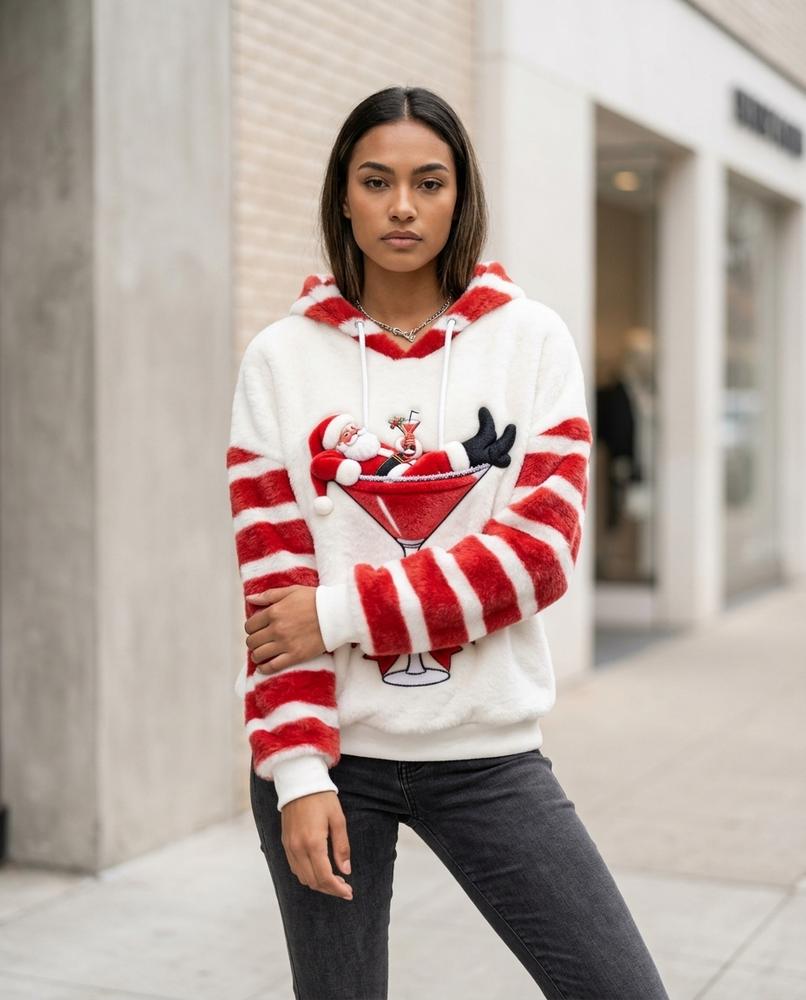 Lyzan | Plüschiger Langärmliger Hoodie Damen – Tilly Outlet