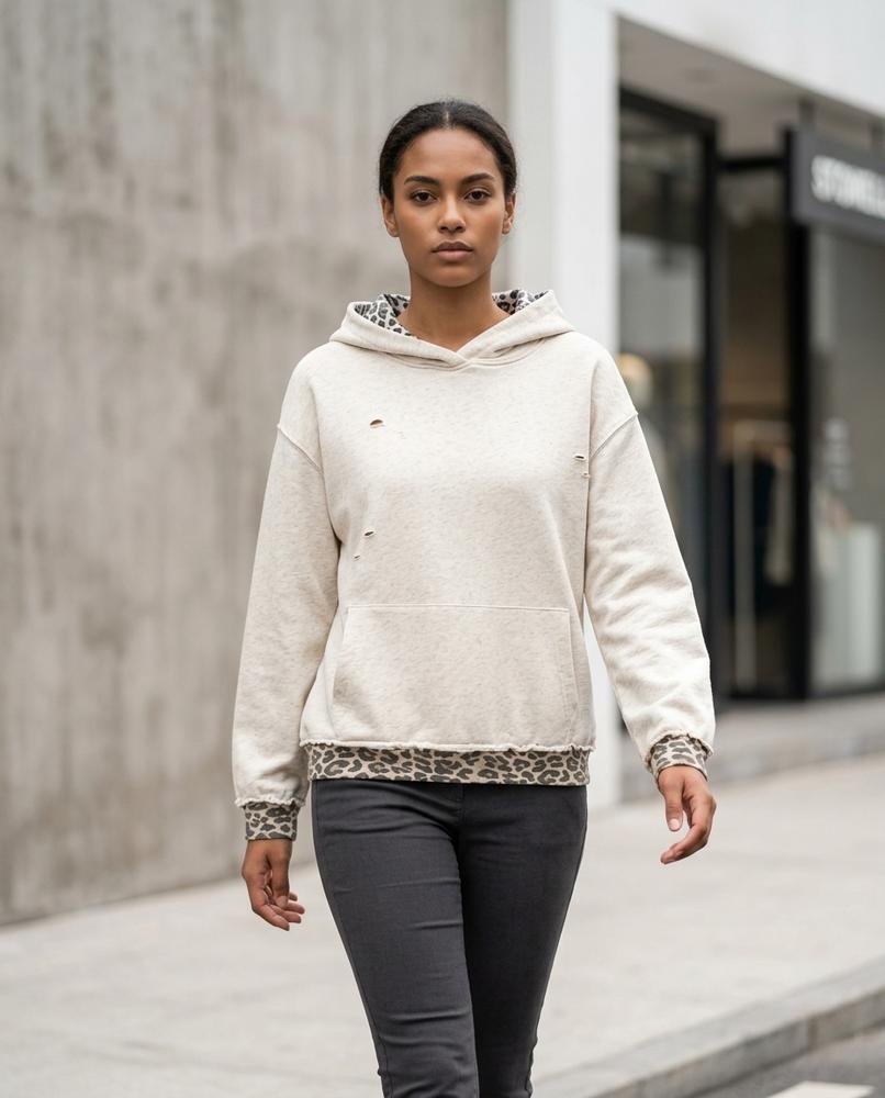 Rilen | Meliert Gemustert Hoodie Damen – Tilly Outlet
