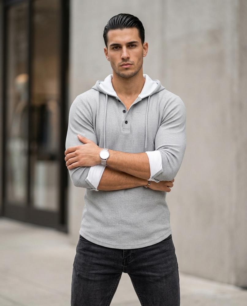 Savel | Strukturiert Langärmlig Hoodie Herren – Tilly Outlet