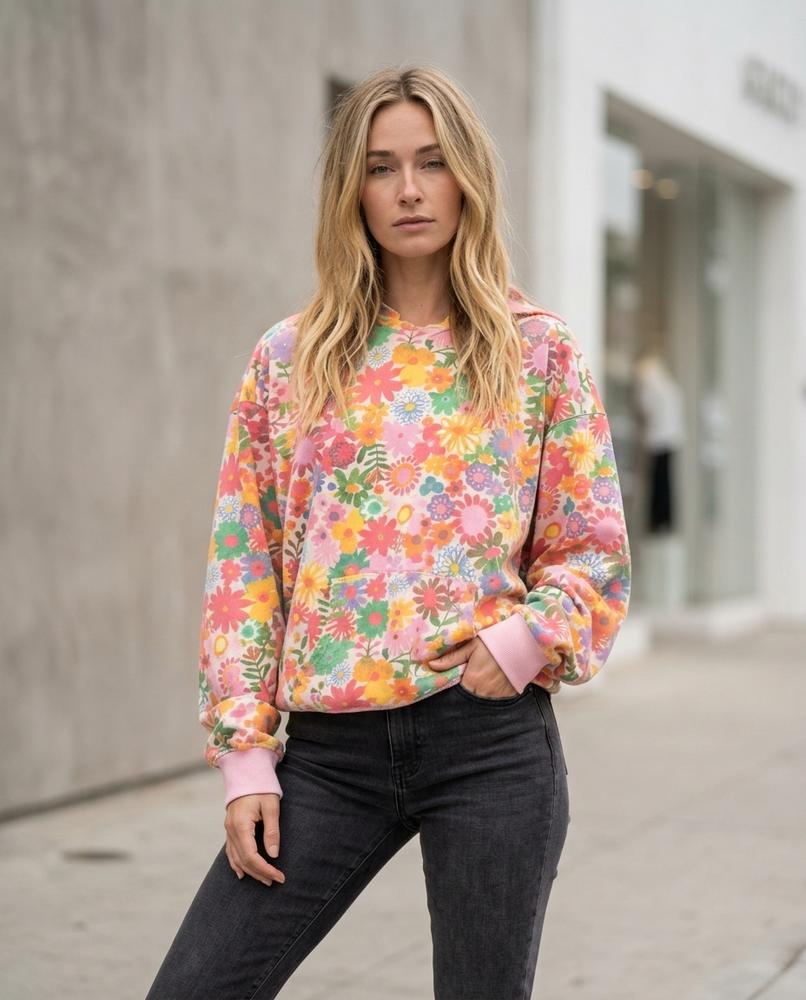Cavar | Geblümt Langärmlig Hoodie Damen – Tilly Outlet