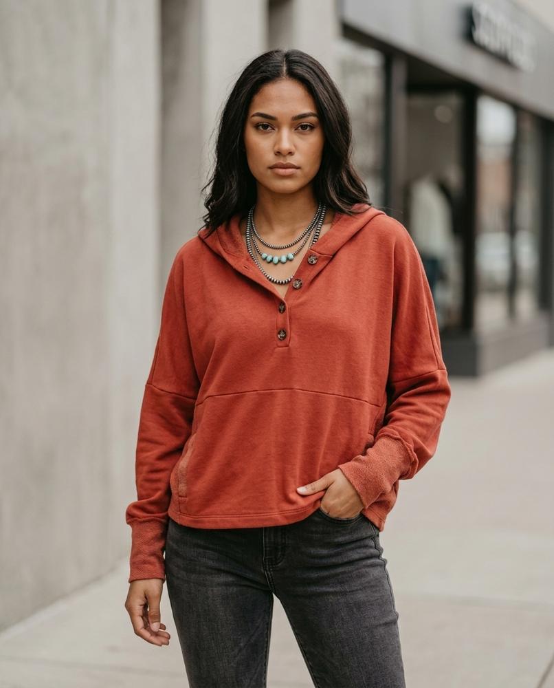 Maken | Weitgeschnittener Strukturierter Hoodie Damen – Tilly Outlet