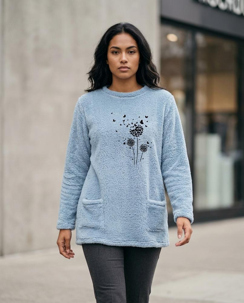 Rodan | Flauschige Langgeschnittene Tunika Damen – Tilly Outlet