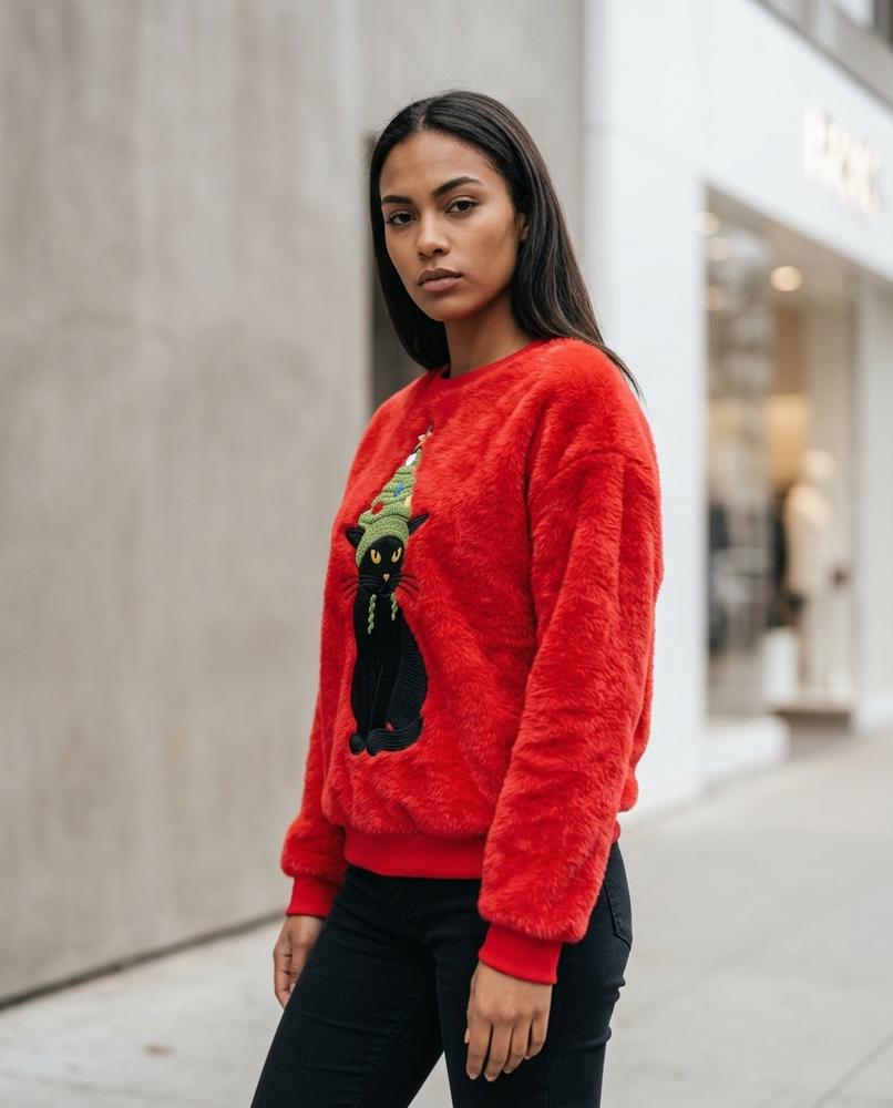 Kelom | Flauschig Appliziert Pullover Damen – Tilly Outlet