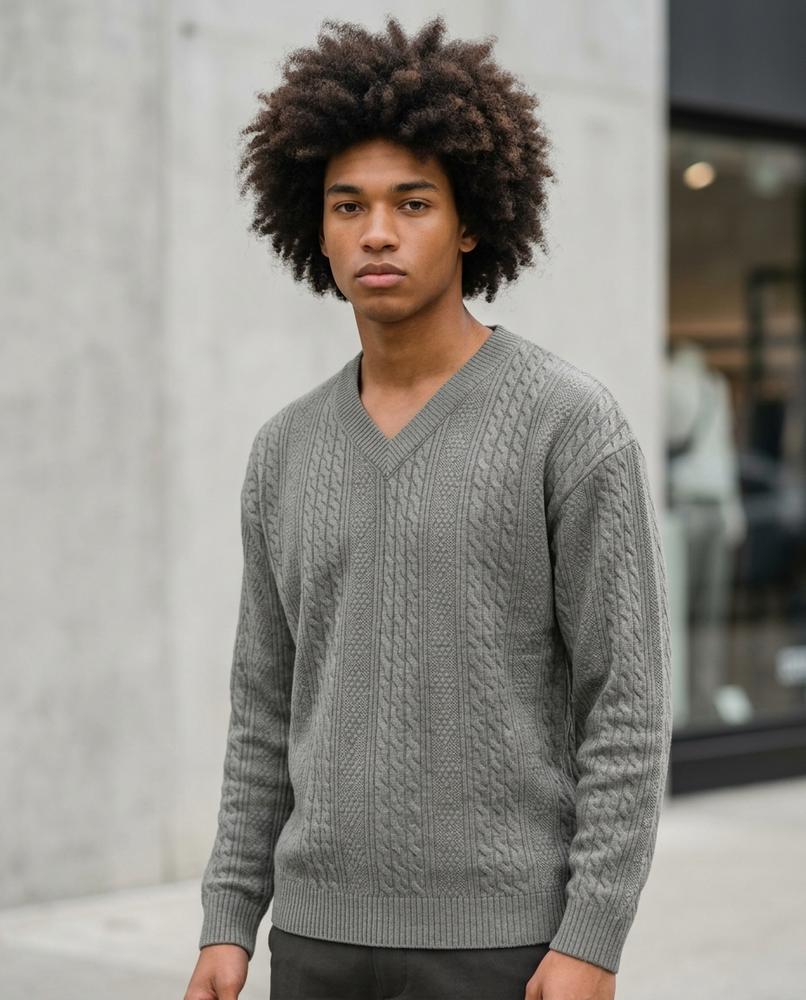 Men's Sweater – Lysil, Textured fabric, An attached hood – Tilly Outlet