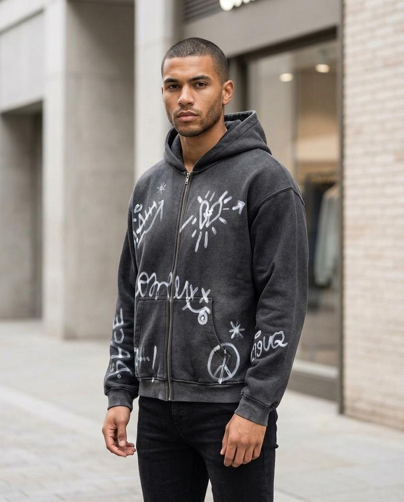Unisex Hoodie – Timel, Knit texture, Fleece lining – Tilly Outlet