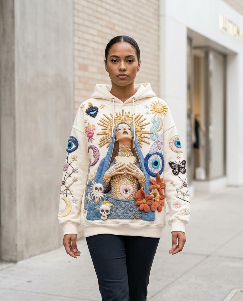 Unisex Hoodie – Riven, A graphic print, Textured fabric – Tilly Outlet