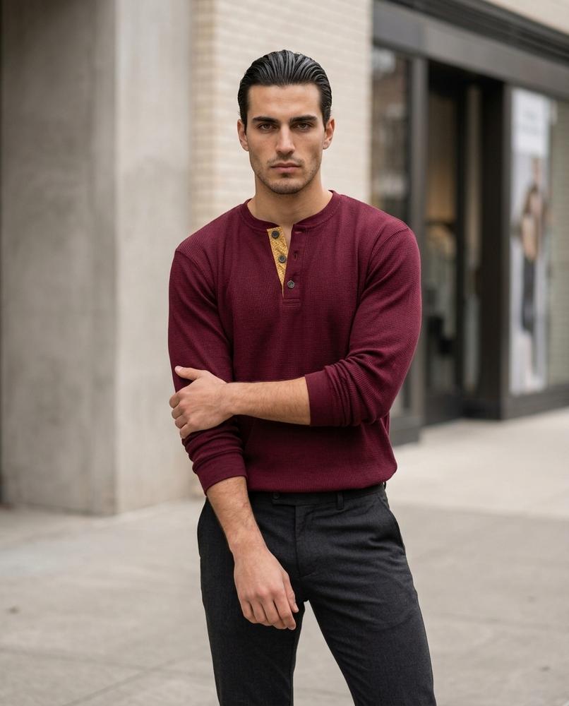 Men's Shirt – Niram, Textured fabric, Long sleeves – Tilly Outlet