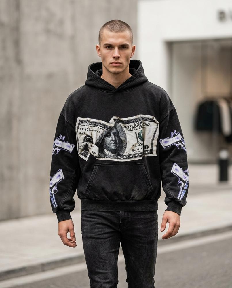 Unisex Hoodie – Rilin, Relaxed fit, Graphic print – Tilly Outlet