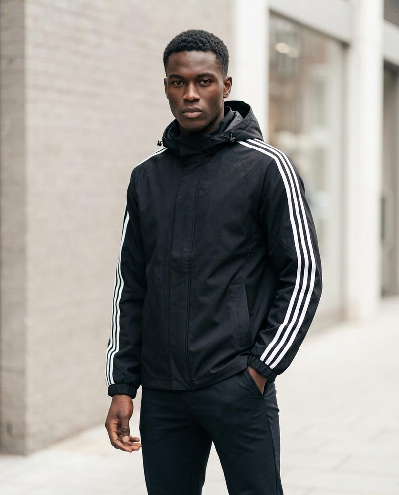 Unisex Jacket – Zetal, Attached hood, Striped print – Tilly Outlet