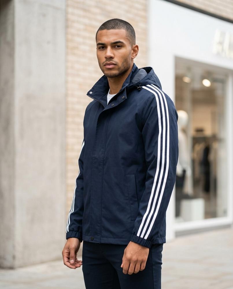 Unisex Jacket – Zetal, Attached hood, Striped print – Tilly Outlet