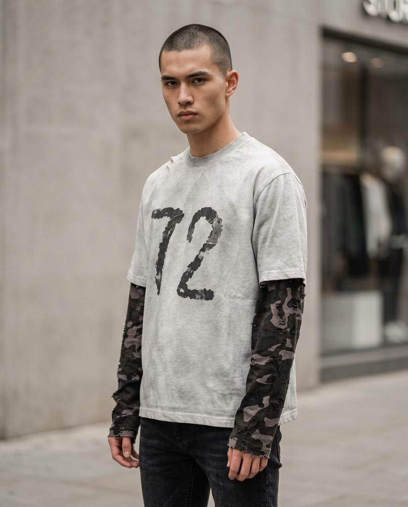 Unisex T-Shirt – Yoser, Long sleeves, Printed graphic – Tilly Outlet