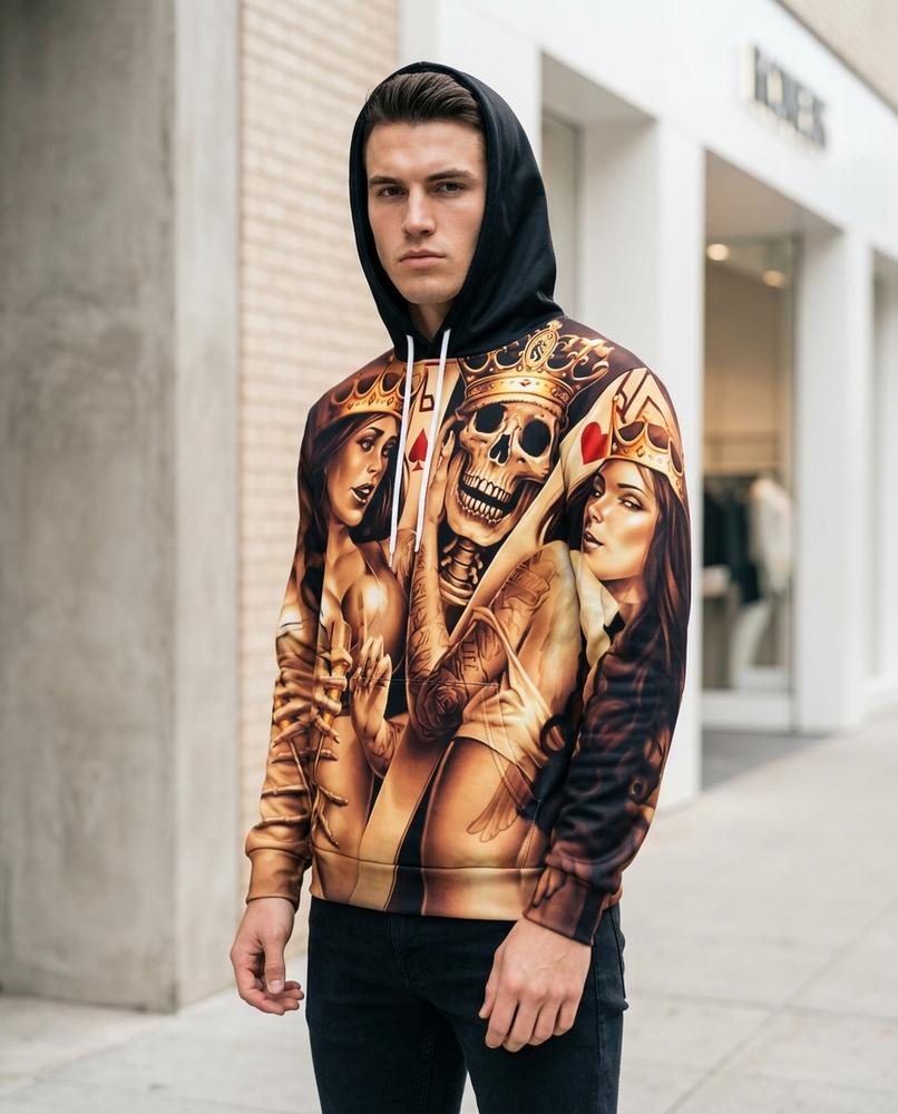 Unisex Hoodie – Yoram, Long sleeves, Printed graphic – Tilly Outlet