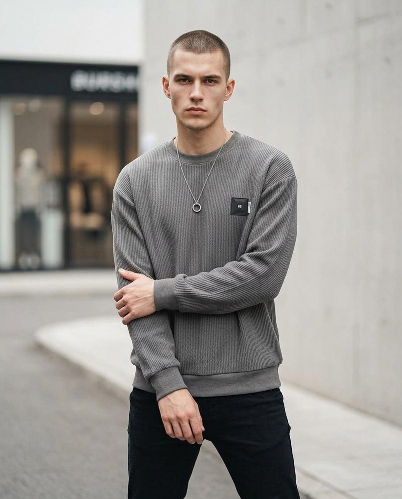 Men's Sweater – Nital, Long sleeves, Textured finish – Tilly Outlet