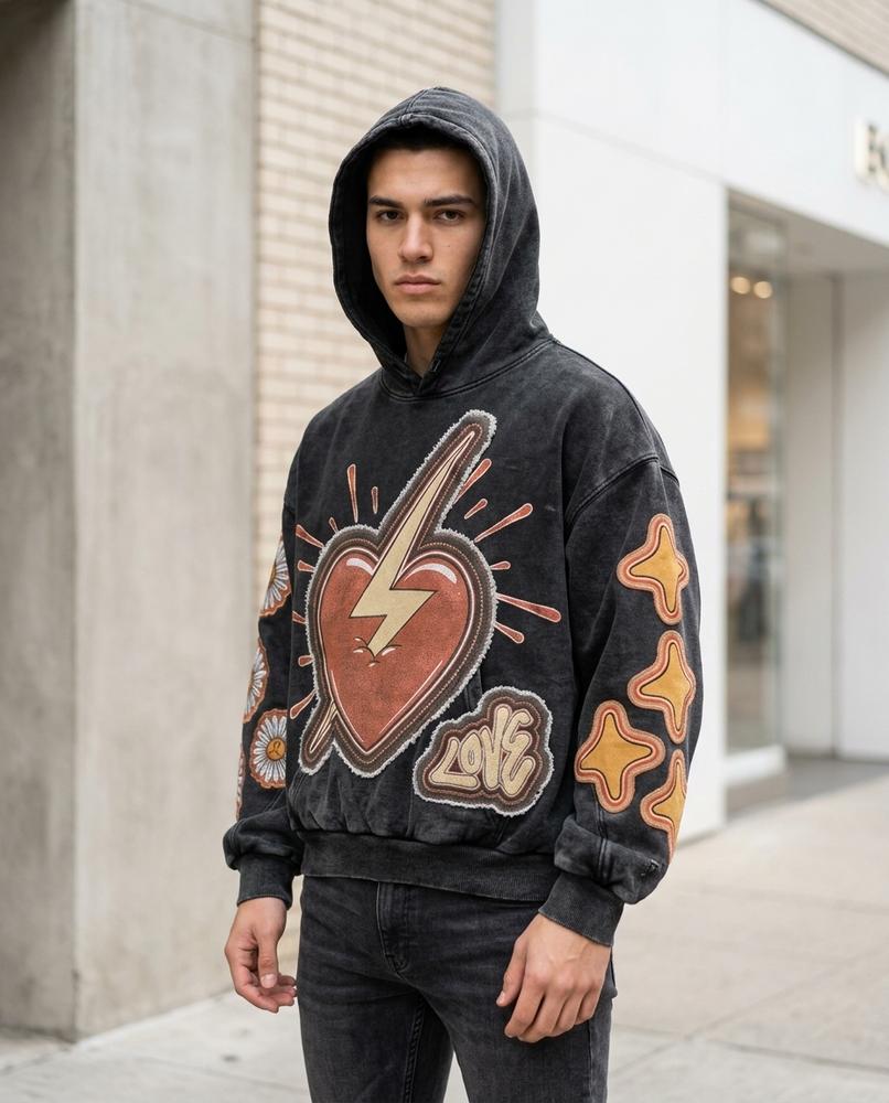 Unisex Hoodie – Sesin, Printed graphic, Attached hood – Tilly Outlet