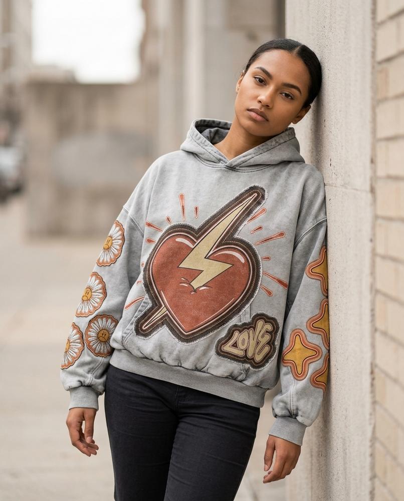 Unisex Hoodie – Sesin, Printed graphic, Attached hood – Tilly Outlet