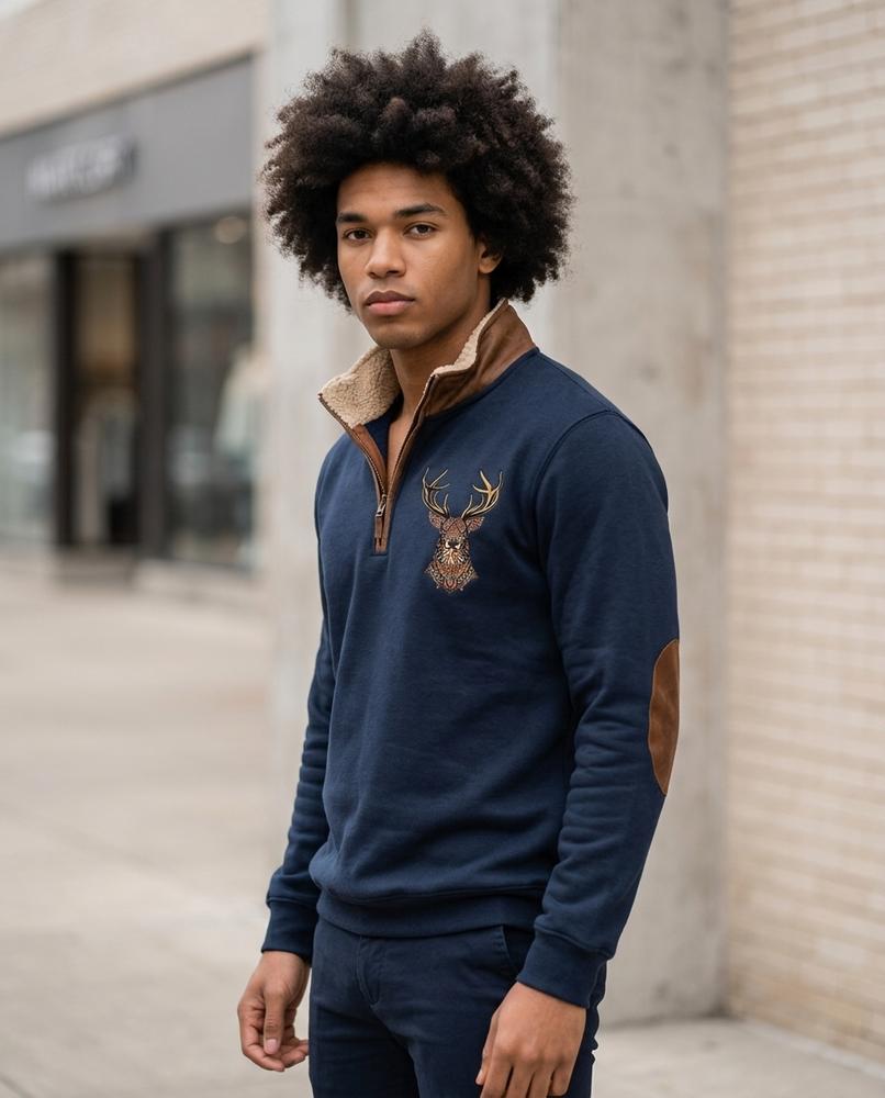 Men's Sweater – Elram, Fleece lining, Printed design – Tilly Outlet