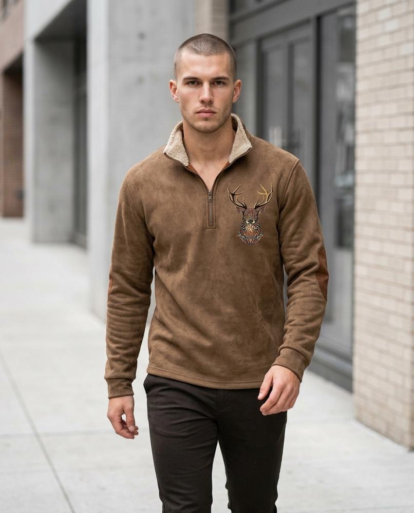 Men's Sweater – Elram, Fleece lining, Printed design – Tilly Outlet