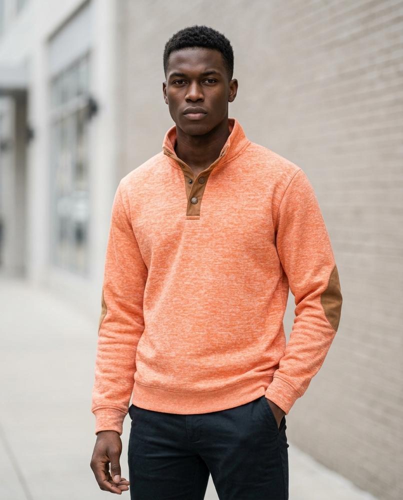 Men's Sweater – Arsin, Button detailing, Knit texture – Tilly Outlet
