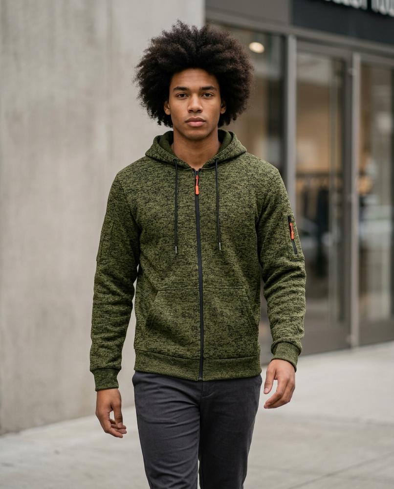 Men's Hoodie – Zevel, Fleece lining, Textured fabric – Tilly Outlet
