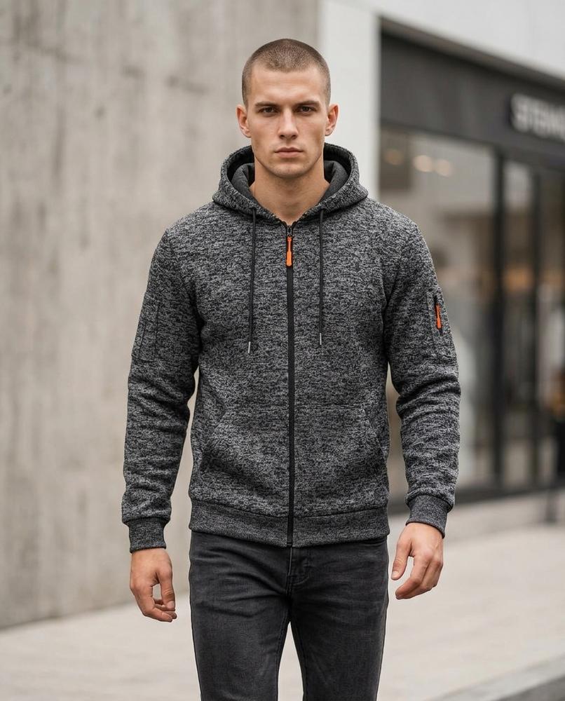 Men's Hoodie – Zevel, Fleece lining, Textured fabric – Tilly Outlet