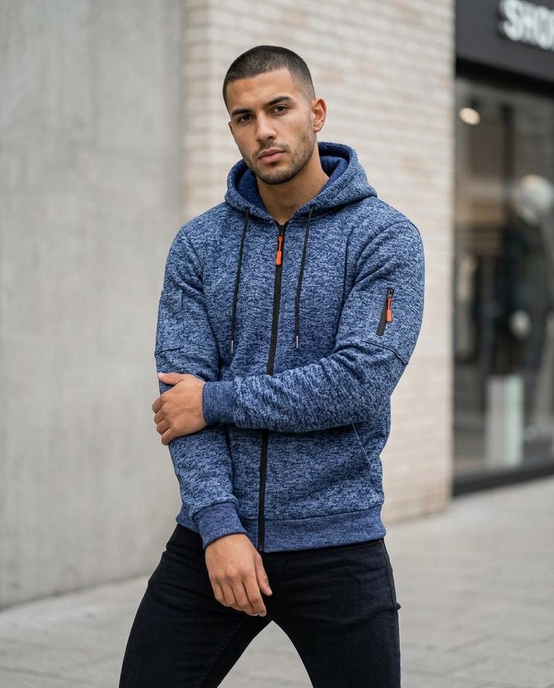 Men's Hoodie – Zevel, Fleece lining, Textured fabric – Tilly Outlet