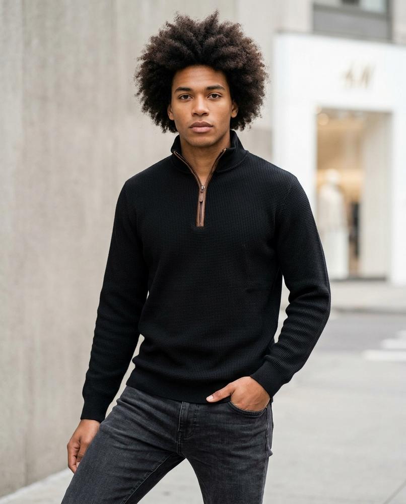 Men's Sweatshirt – Lolen, Fleece lining, Textured fabric – Tilly Outlet