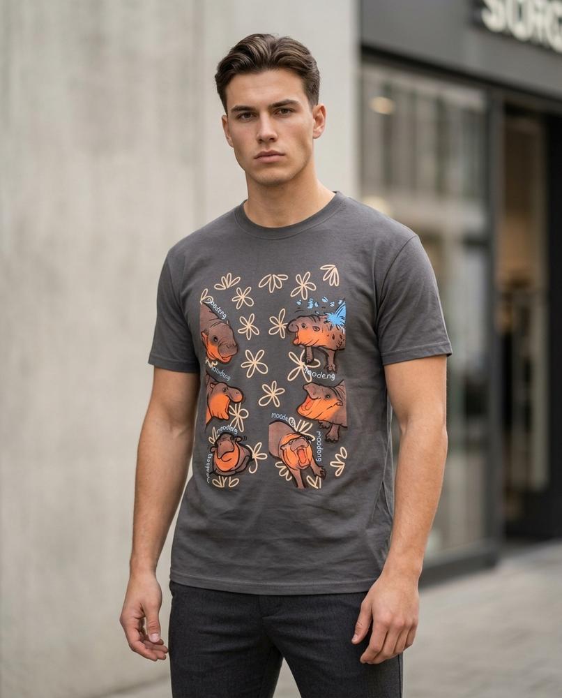 Unisex Shirt – Calen, A graphic print, Short sleeves – Tilly Outlet