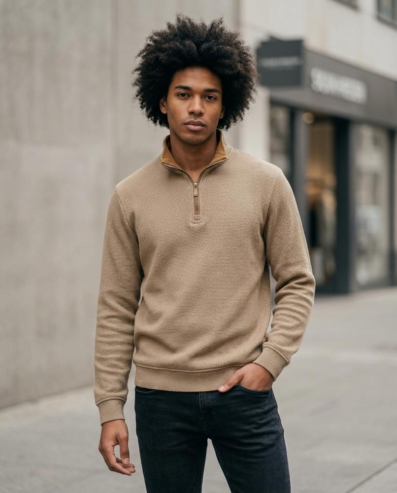 Men's Sweatshirt – Lolen, Fleece lining, Textured fabric – Tilly Outlet