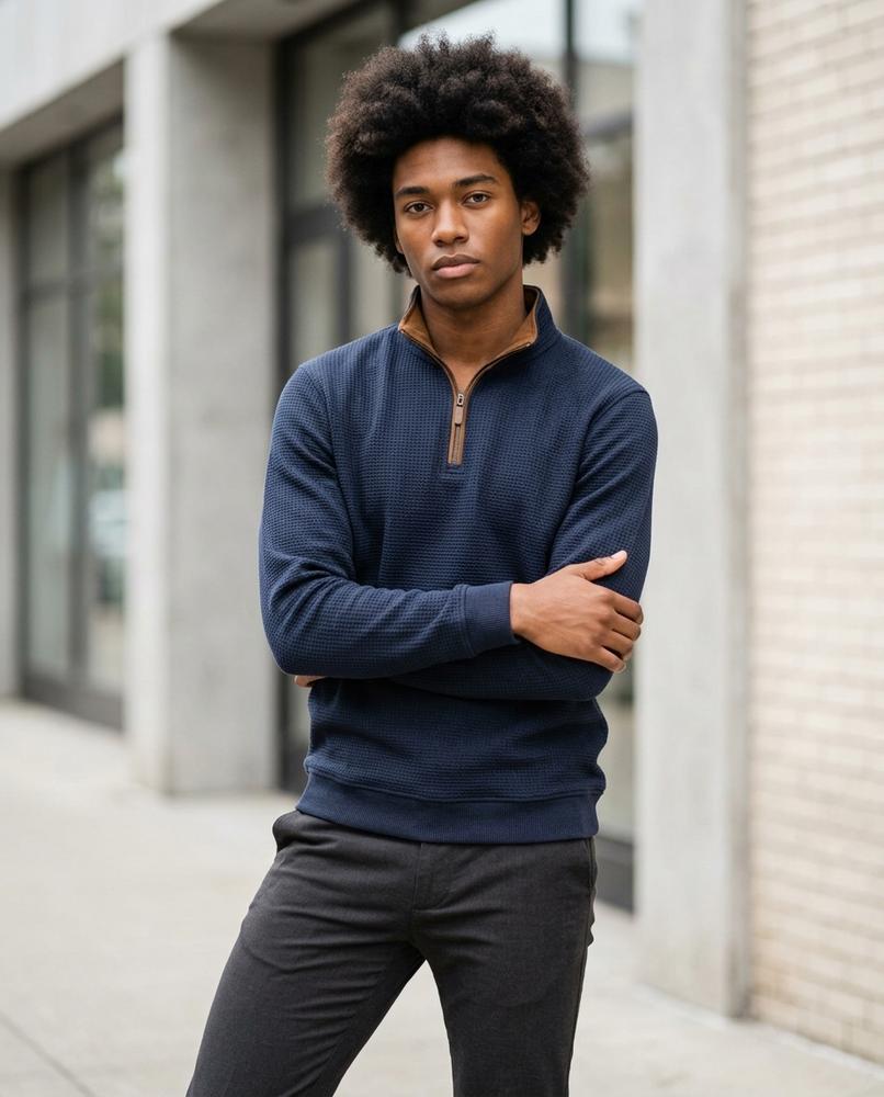 Men's Sweatshirt – Lolen, Fleece lining, Textured fabric – Tilly Outlet