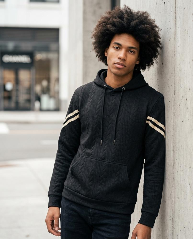 Men's Hoodie – Lasol, Fleece lining, Textured fabric – Tilly Outlet