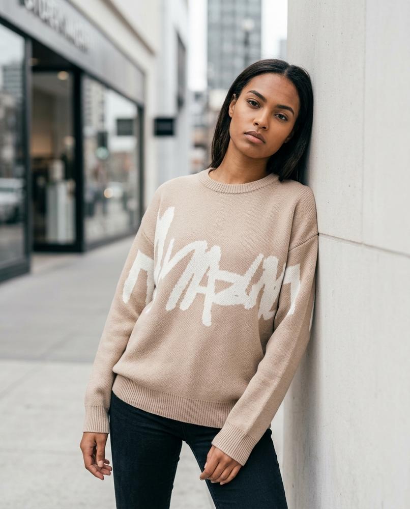 Unisex Sweater – Catir, Knit texture, A graphic print – Tilly Outlet