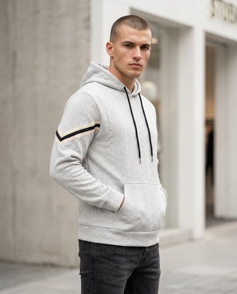 Men's Hoodie – Lasol, Fleece lining, Textured fabric – Tilly Outlet