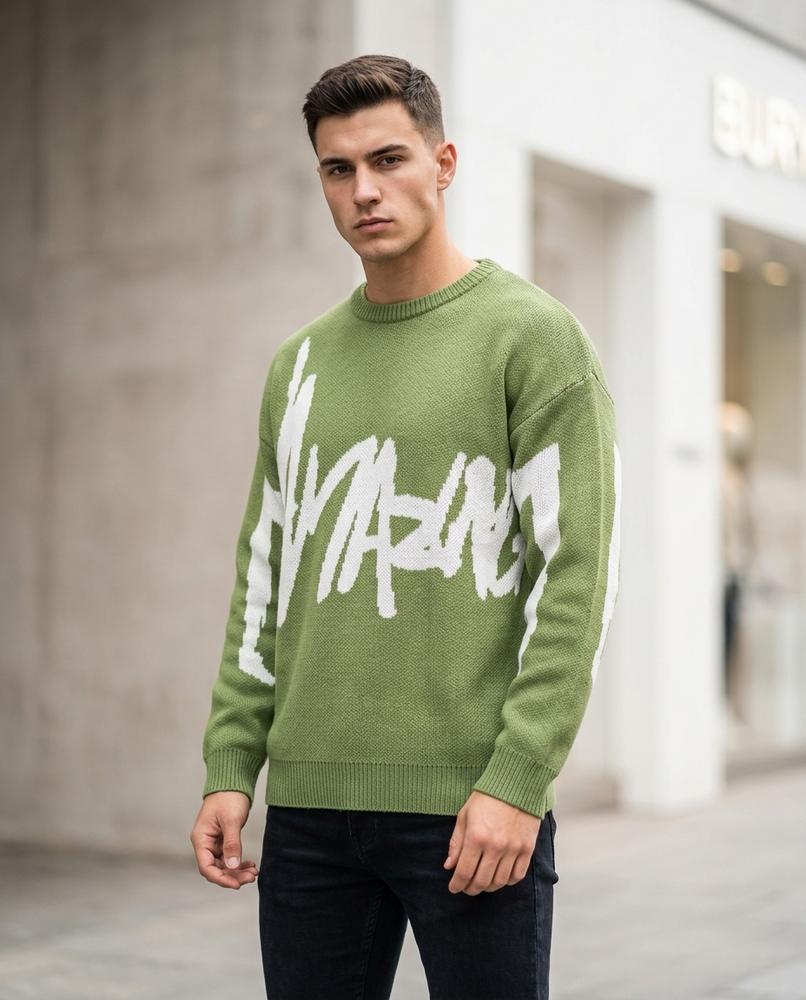 Unisex Sweater – Catir, Knit texture, A graphic print – Tilly Outlet