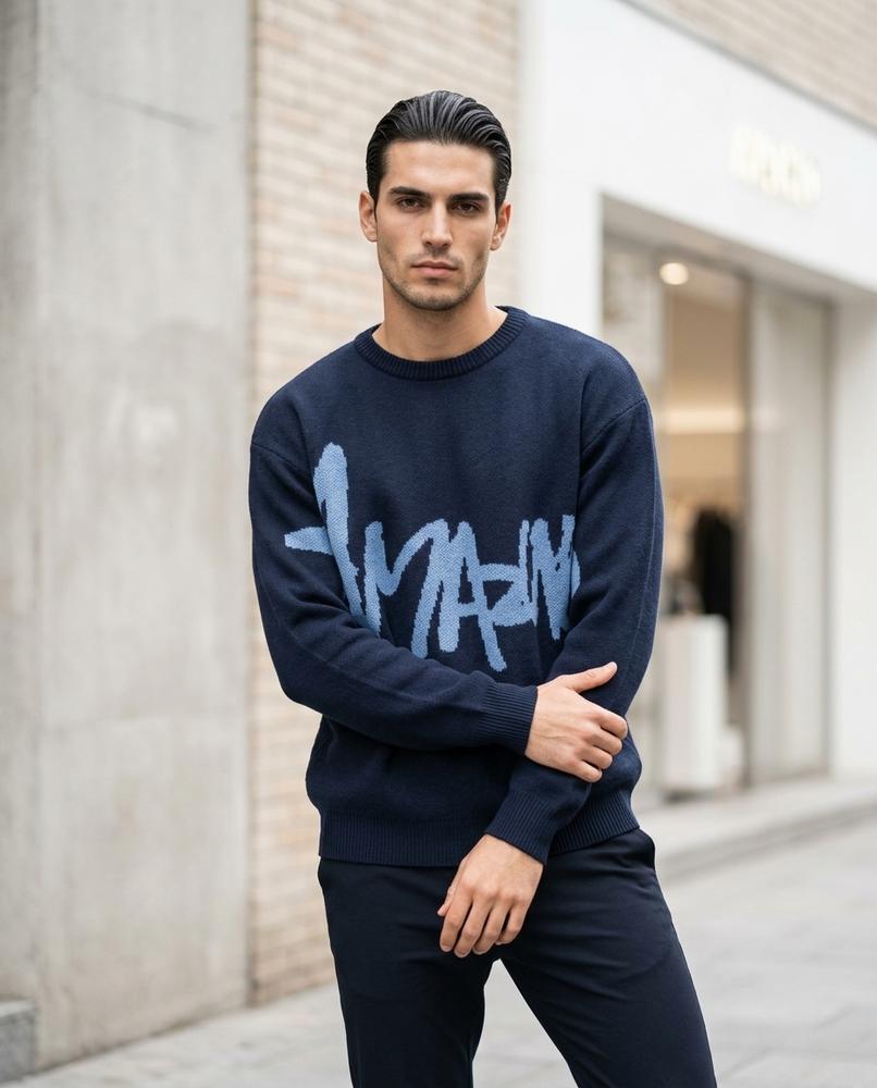 Unisex Sweater – Catir, Knit texture, A graphic print – Tilly Outlet
