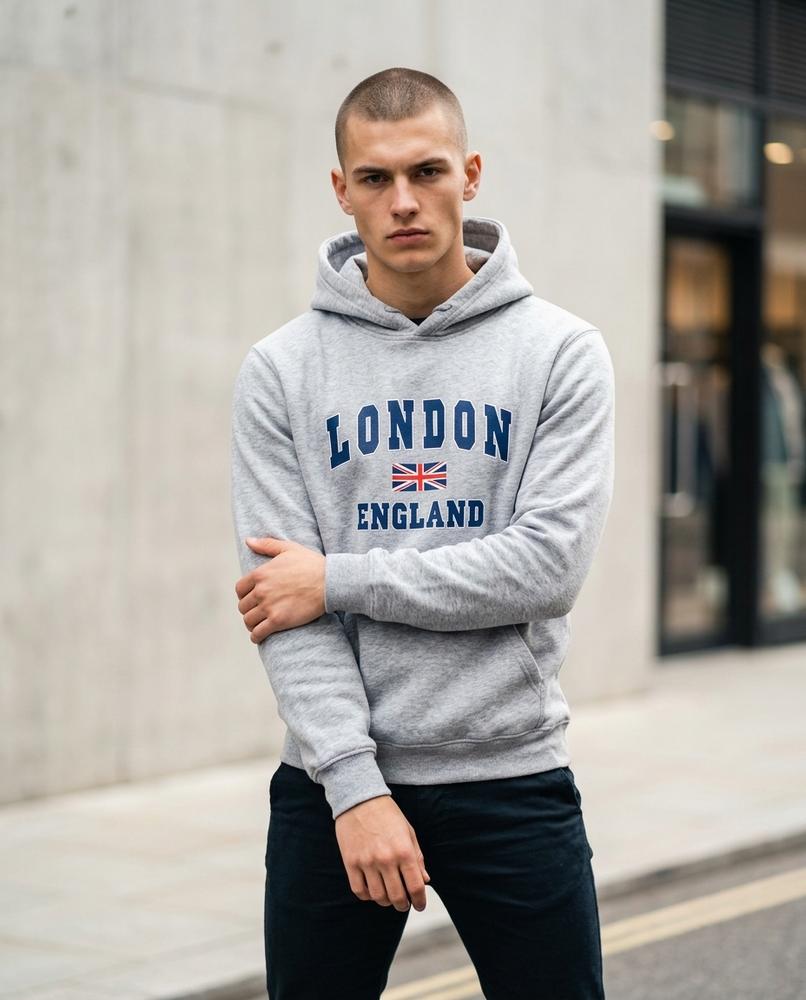 Unisex Hoodie – Almon, Fleece lining, A graphic print – Tilly Outlet