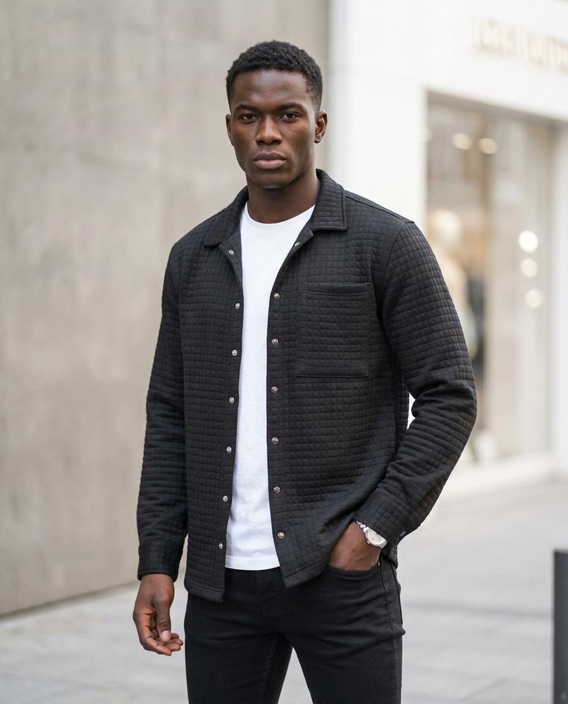 Men's Jacket – Savan, Button detailing, Knit texture – Tilly Outlet