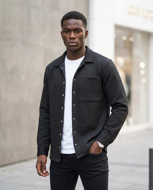 Men's Jacket – Savan, Button detailing, Knit texture – Tilly Outlet