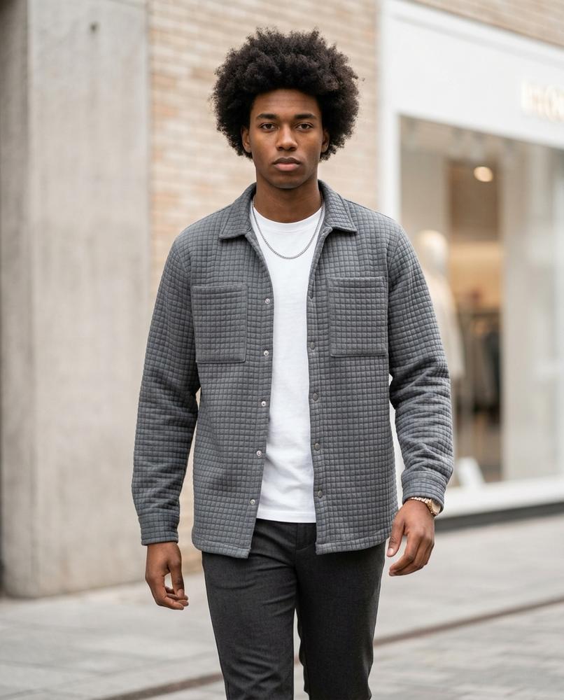 Men's Jacket – Savan, Button detailing, Knit texture – Tilly Outlet