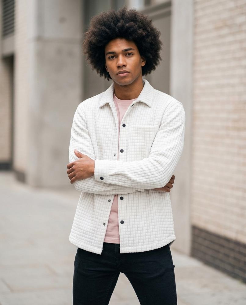 Men's Jacket – Savan, Button detailing, Knit texture – Tilly Outlet