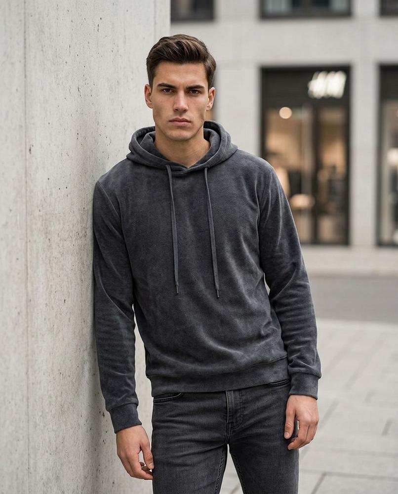 Unisex Hoodie – Ardar, Textured fabric, An attached hood – Tilly Outlet