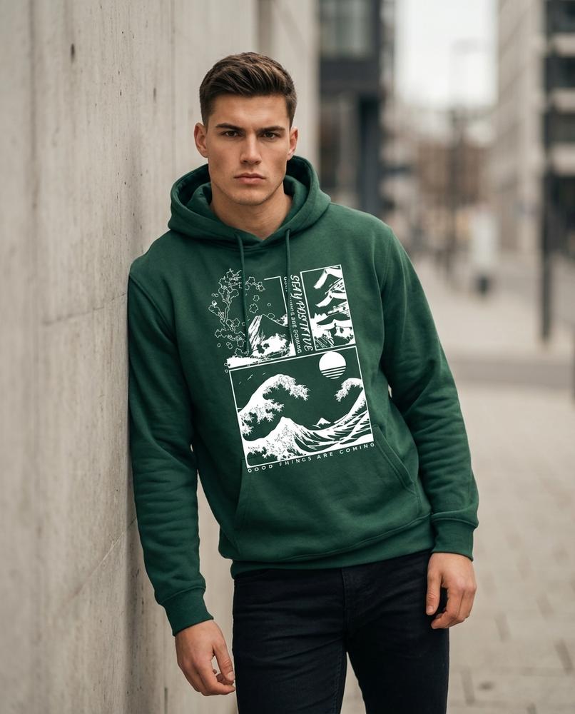 Unisex Hoodie – Netor, A graphic print, An attached hood – Tilly Outlet