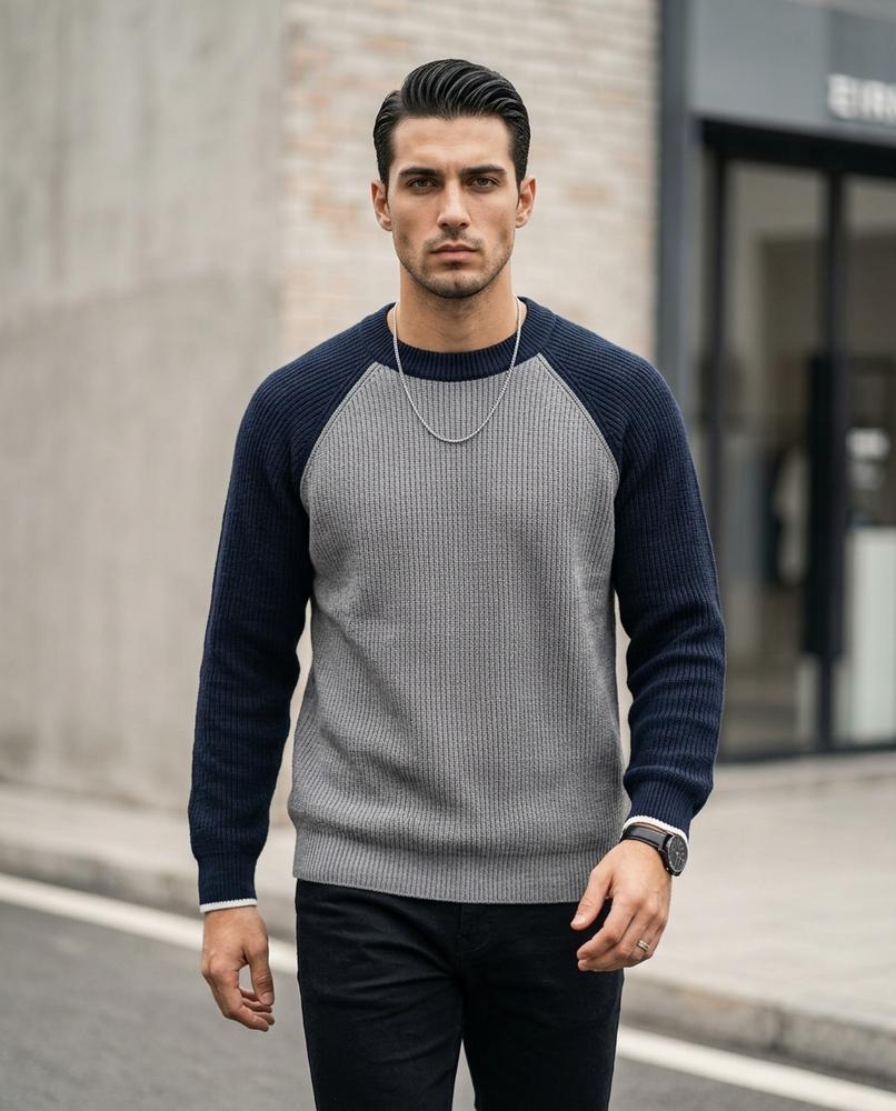 Men's Sweater – Cosel, Ribbed texture, Knit texture – Tilly Outlet