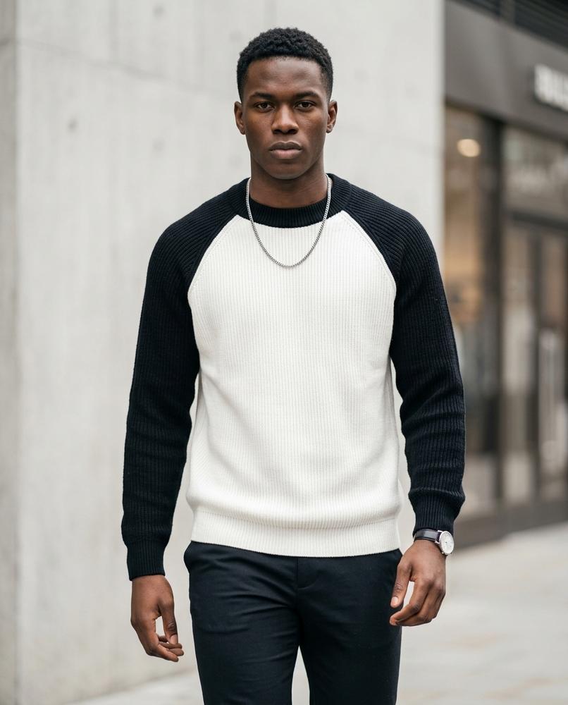 Men's Sweater – Cosel, Ribbed texture, Knit texture – Tilly Outlet