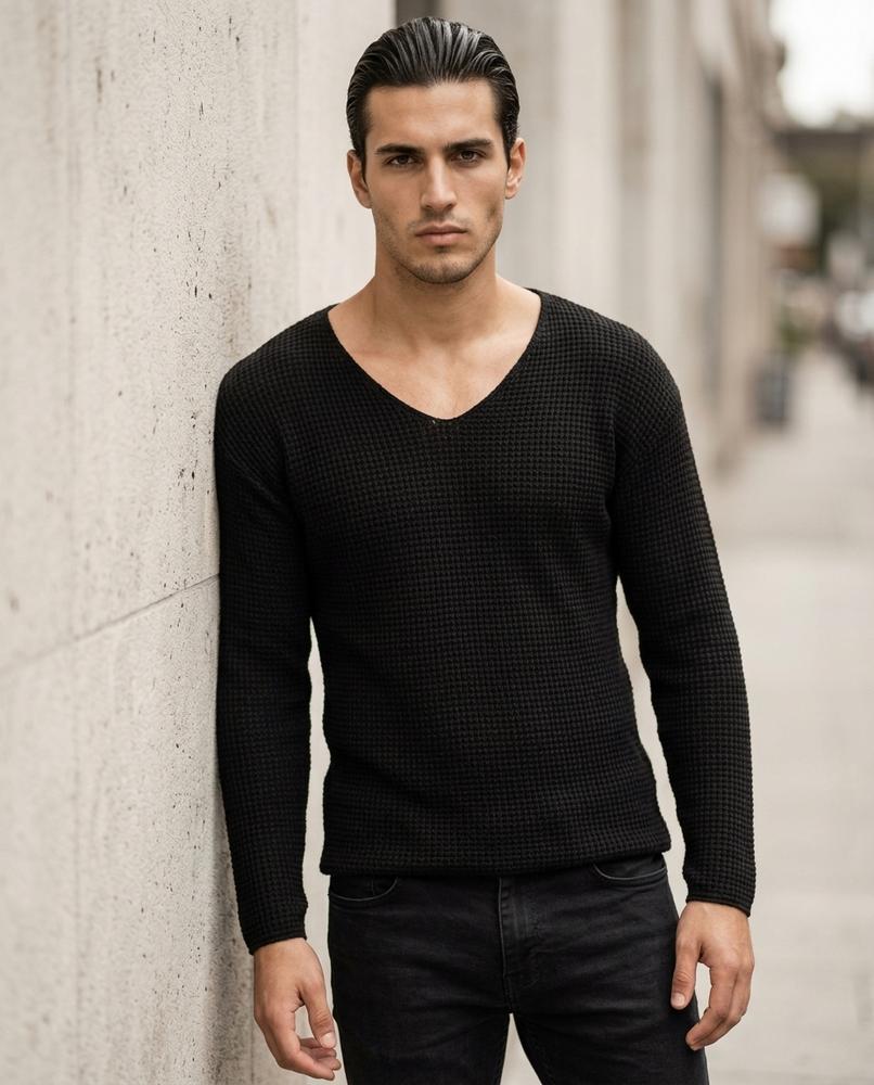 Men's Sweater – Lylev, Textured fabric, Long sleeves – Tilly Outlet