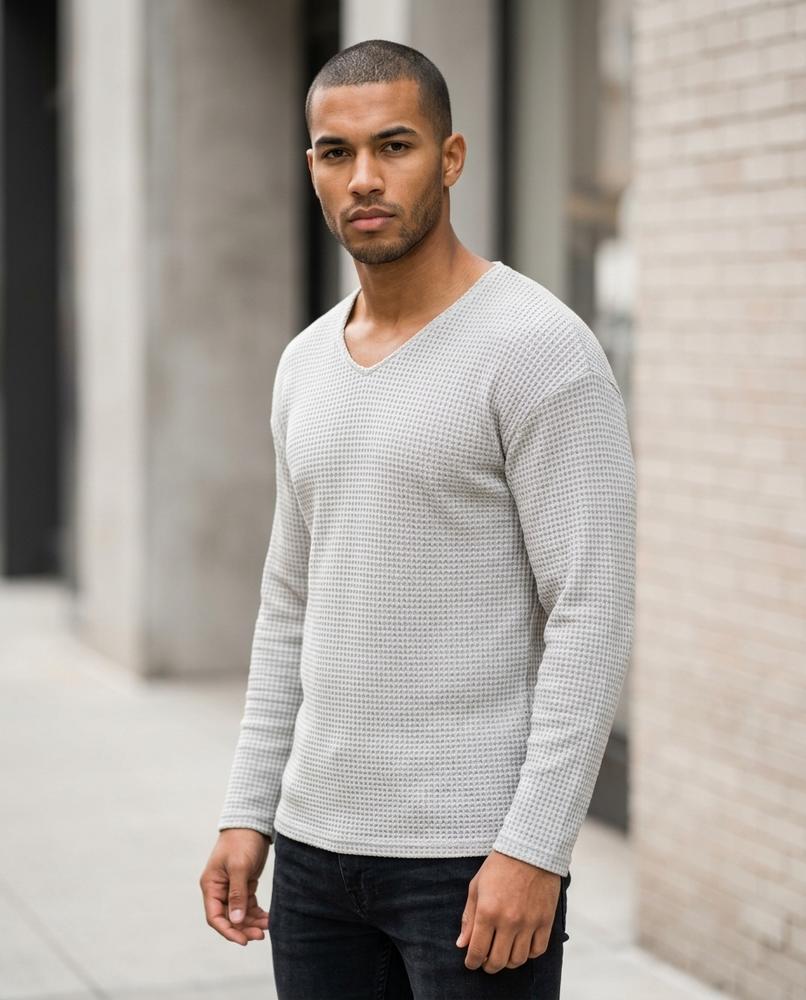 Men's Sweater – Lylev, Textured fabric, Long sleeves – Tilly Outlet