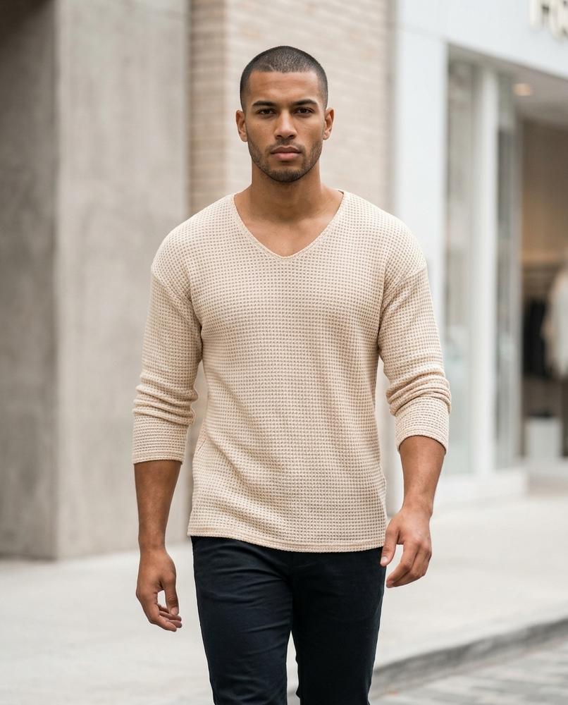 Men's Sweater – Lylev, Textured fabric, Long sleeves – Tilly Outlet