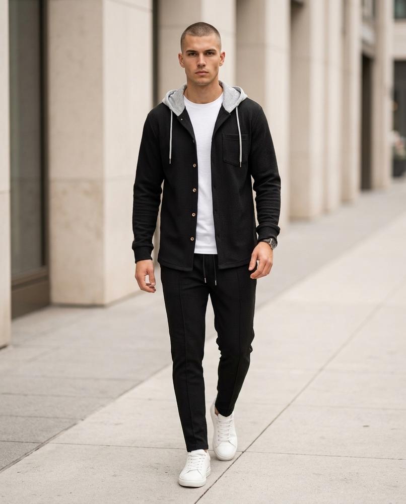 Men's Apparel – Kavel, Button detailing, Textured fabric – Tilly Outlet