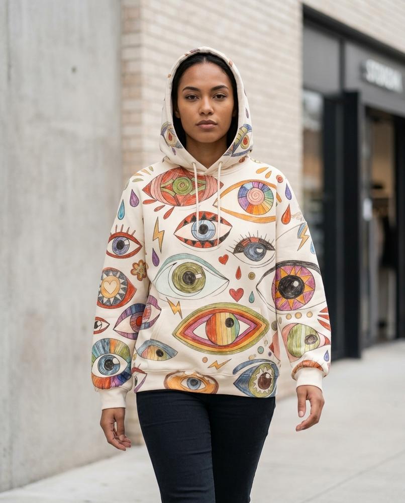 Unisex Hoodie – Lahal, A graphic print, A relaxed fit – Tilly Outlet