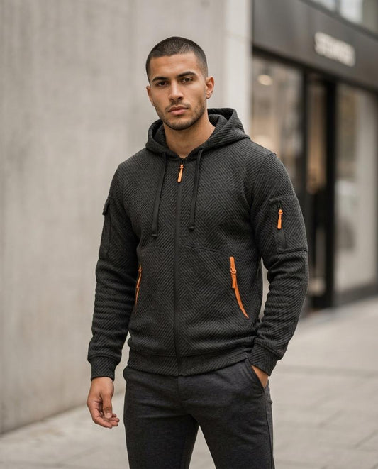 Men's Hoodie – Midan, Fleece lining, Textured fabric – Tilly Outlet