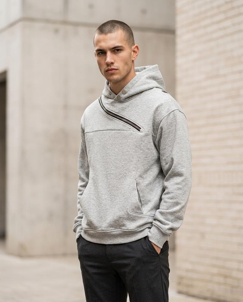 Unisex Hoodie – Zanav, Button detailing, A zipper closure – Tilly Outlet